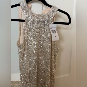 Sequin Tank Top in Champagne